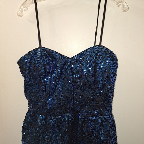 3 FOR 12 SALE DEB Blue Sequin Sparkle Glitter Dress. See photos for measurement. - Picture 3 of 13